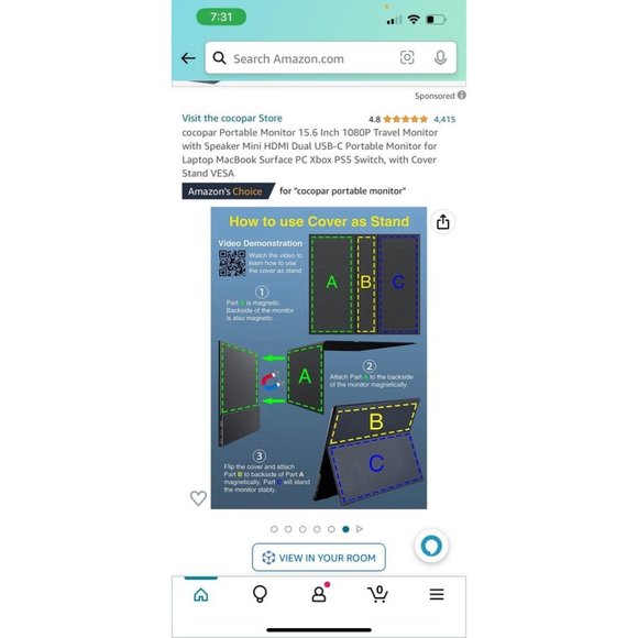 Cocopar 15.6” Portable Monitor - Picture 8 of 8